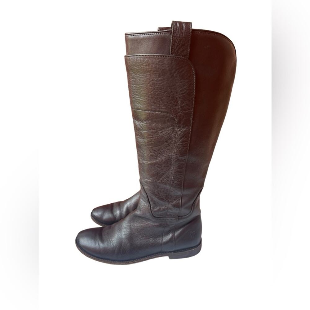 Frye Paige Tall Riding Boot leather dark brown size 9.5B